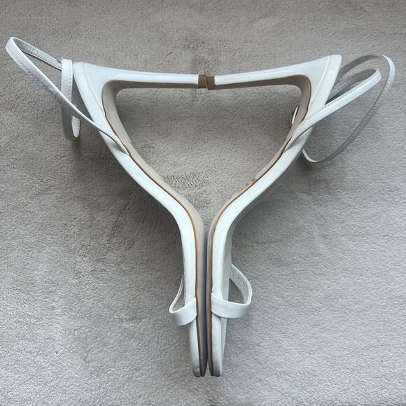 Jeffrey Campbell Illusive White Patent Leather Stiletto Heel Sandals Women 9 - Picture 5 of 14